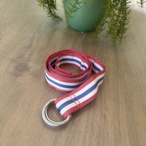 Vineyard Vines Boys Edgartown Stripe D-Ring Mariner L Belt - USA Patriotic 🇺🇸